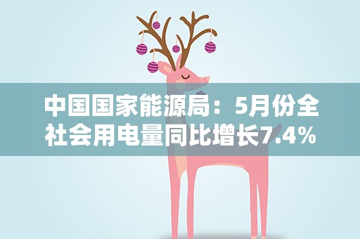 中国国家能源局：5月份全社会用电量同比增长7.4%