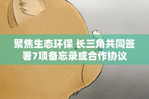聚焦生态环保 长三角共同签署7项备忘录或合作协议