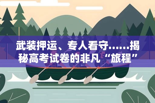 武装押运、专人看守……揭秘高考试卷的非凡“旅程”