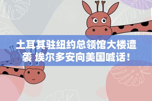 土耳其驻纽约总领馆大楼遭袭 埃尔多安向美国喊话！