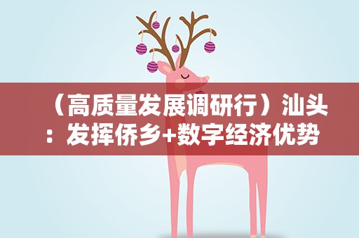 （高质量发展调研行）汕头：发挥侨乡+数字经济优势 织密海内外发展协作网